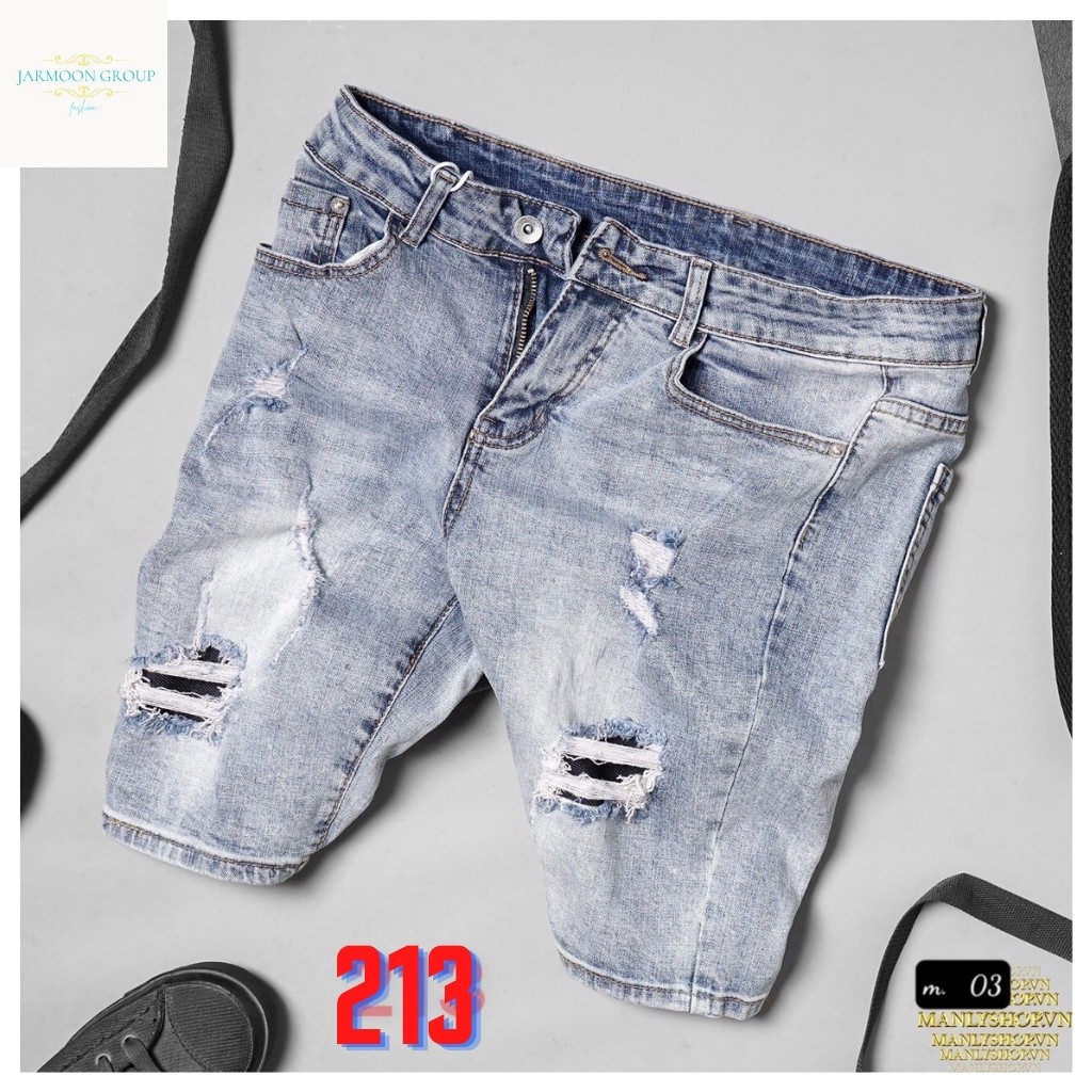 Quần Short Nam AD213JM Short Jean Nam Chất Bò VNXK Co Dãn Cao Cấp Rách Xước Cao Cấp SHV Giá Gốc Tận Xưởng (44-70KG) | BigBuy360 - bigbuy360.vn