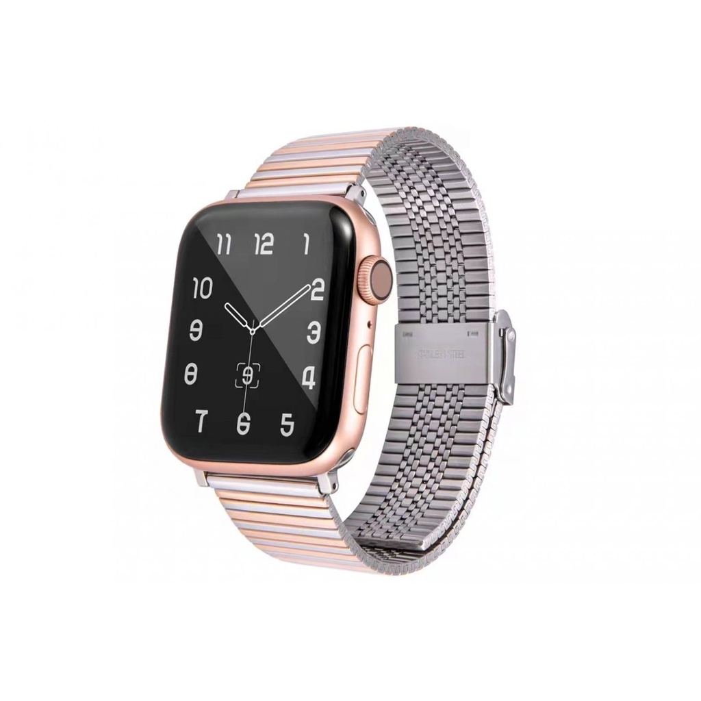 Dây đồng hồ Apple Watch 38mm/ 40mm/ 41mm/ 42mm/ 44mm/ 45mm (chất liệu hợp kim, mắt song song) series 1 đến series 7