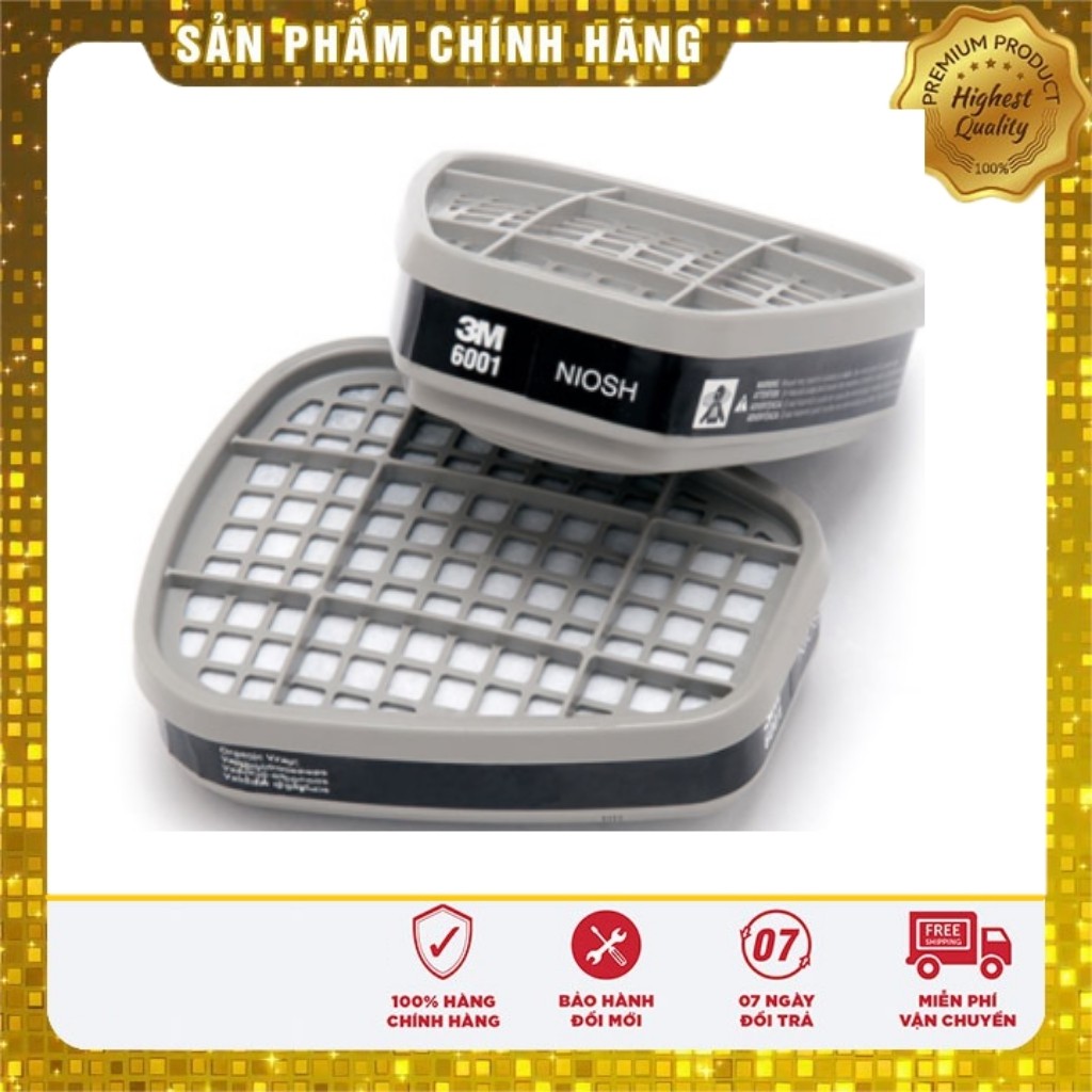 Phin Lọc 3M6001 Phin Lọc Than Hoạt Tính Chống Độc Chống Bụi Chính Hãng 3M