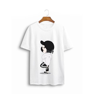 Áo thun Unisex nam nữ cổ tròn form chuẩn đẹp cá tính hoạt hình đeo khẩu trang