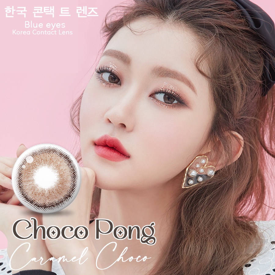 Kính áp tròng màu nâu tự nhiên  sang chảnh Caramel Choco , Lens giãn nhẹ DIA 14.0mm.