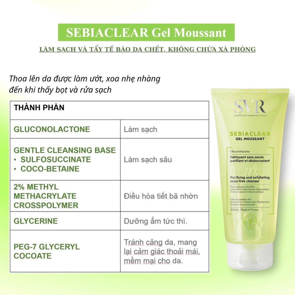 Sữa Rửa Mặt SVR Gel Moussant Cho Da Dầu Mụn  - Latino Shop