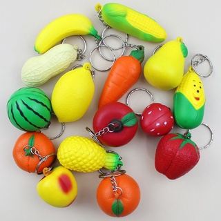 Móc khóa squishy hình trái cây dễ thương.