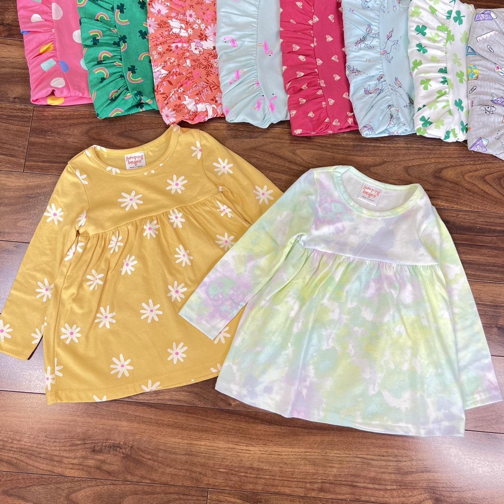 [Rẻ vô địch] Váy thu dài tay dáng babydoll cho bé gái từ 8-20kg nhiều màu, được chọn màu