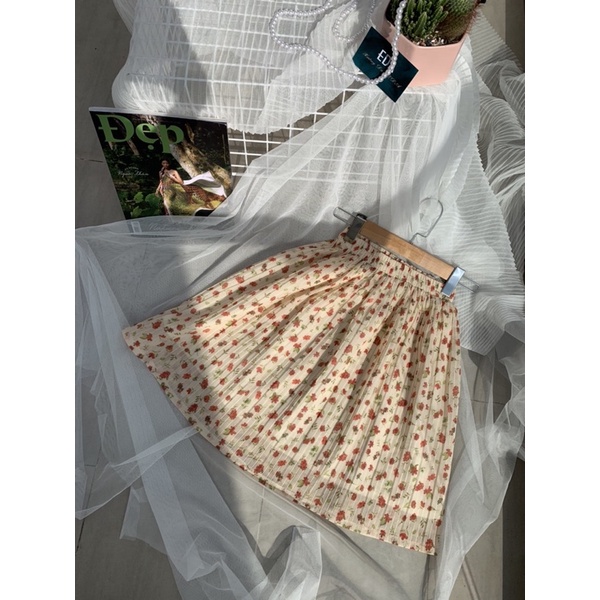 (CAM KẾT GIÁ RẺ NHẤT) Chân Váy Xếp Ly Vintage Hoa Nhí | BigBuy360 - bigbuy360.vn