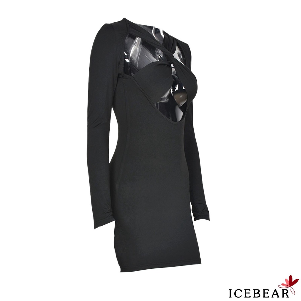 Váy body tay dài đan dây chéo quyến rũ cho nữ