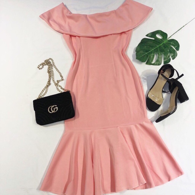 ❌❌Đầm trễ vai hồng