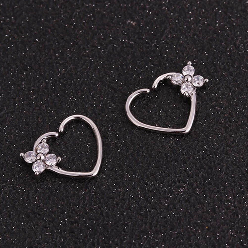 Khuyên Kẹp Mũi Hình Trái Tim/Bướm Đính Đá Zircon Thời Trang Phổ Biến