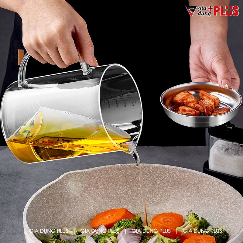 Bình Lọc Cặn Dầu Thuỷ Tinh Borosilicate Kèm Khay Lọc Bằng Thép Không Gỉ - Dung Tích Lớn 800ML & 1300ML
