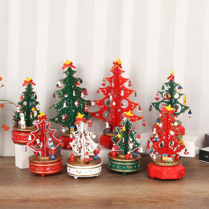 HỘP NHẠC GỖ HÌNH CÂY THÔNG CAO CẤP (MUSIC BOX)