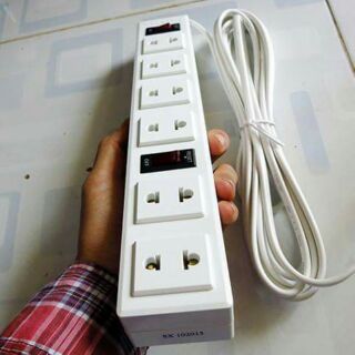Ổ cắm điện( trắng) dài 6 Lỗ
