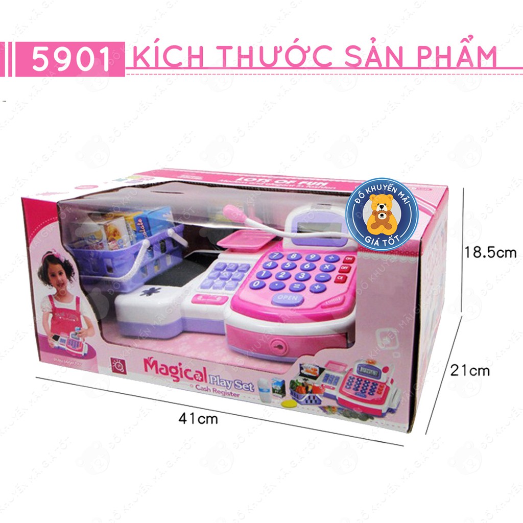 Đồ chơi cho bé  GIÁ SỐC  Đồ chơi máy tính tiền siêu thị mini màu hồng dùng pin cho bé 5901 - Đồ khuyến mãi giá tốt