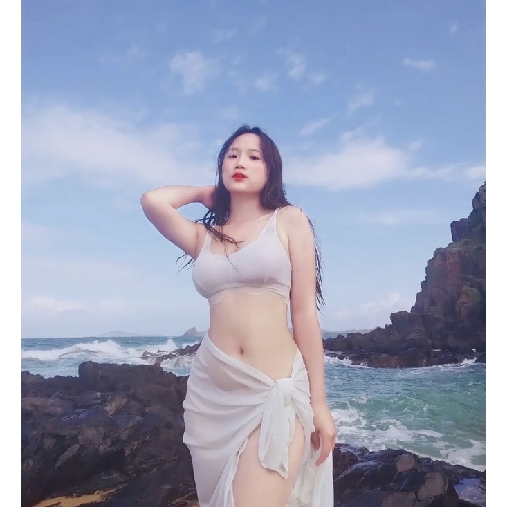 Khăn voan quấn bikini đi biển LILY khăn choàng mỏng che bikini sexy BKN24