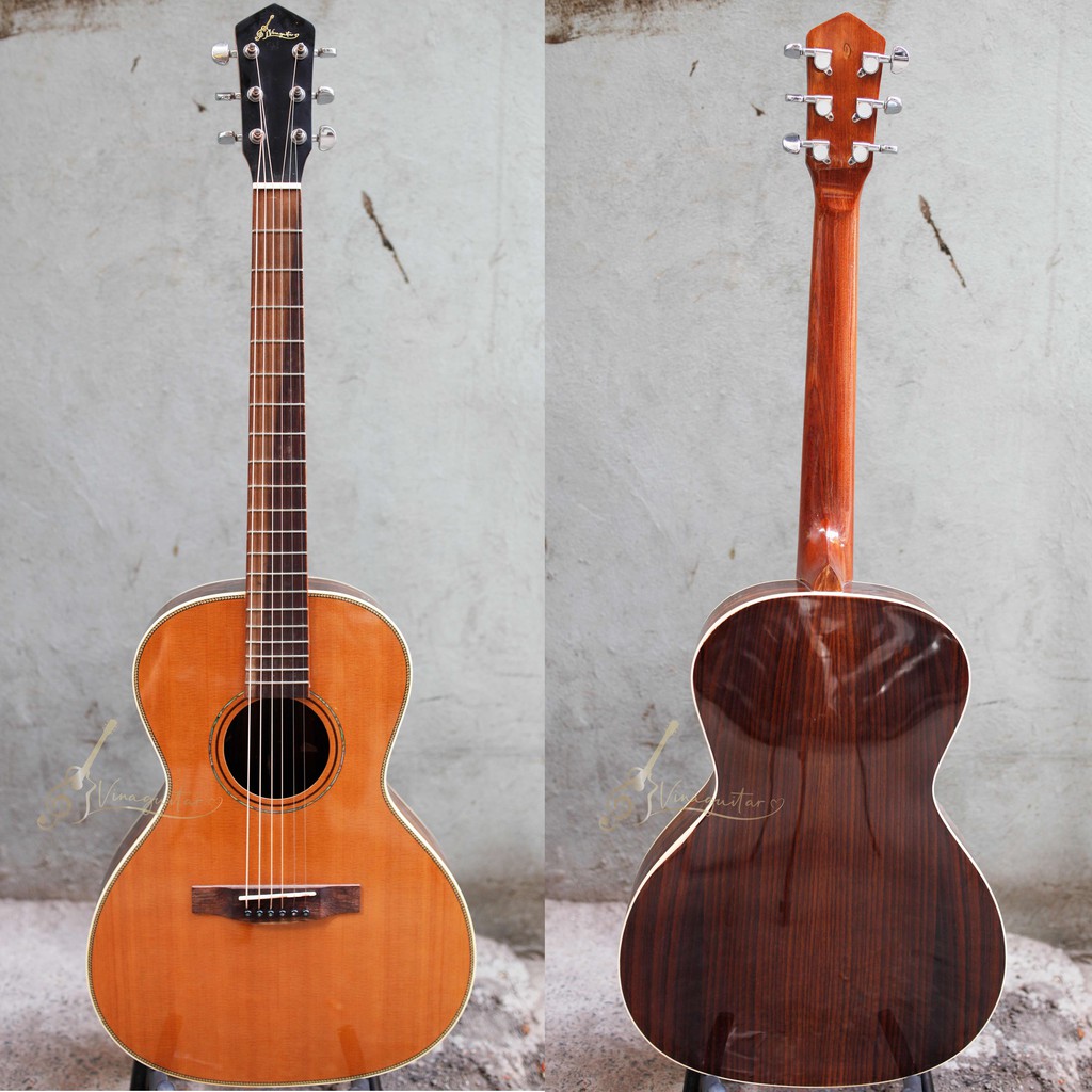 Đàn guitar acoustic parlor 3/4 VG-AC AP51 cẩm ấn - tặng full phụ kiện - Sẵn Elixir - Vinaguitar phân phối chính hãng