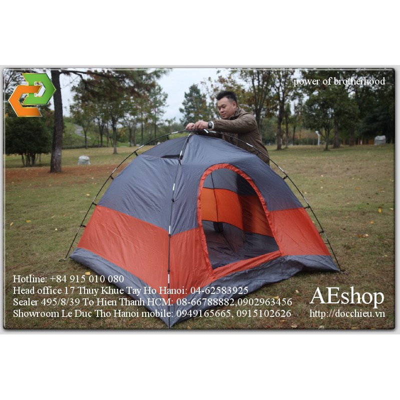 Lều cắm trại 3-4 người lều dã ngoại 2 lớp chống bão