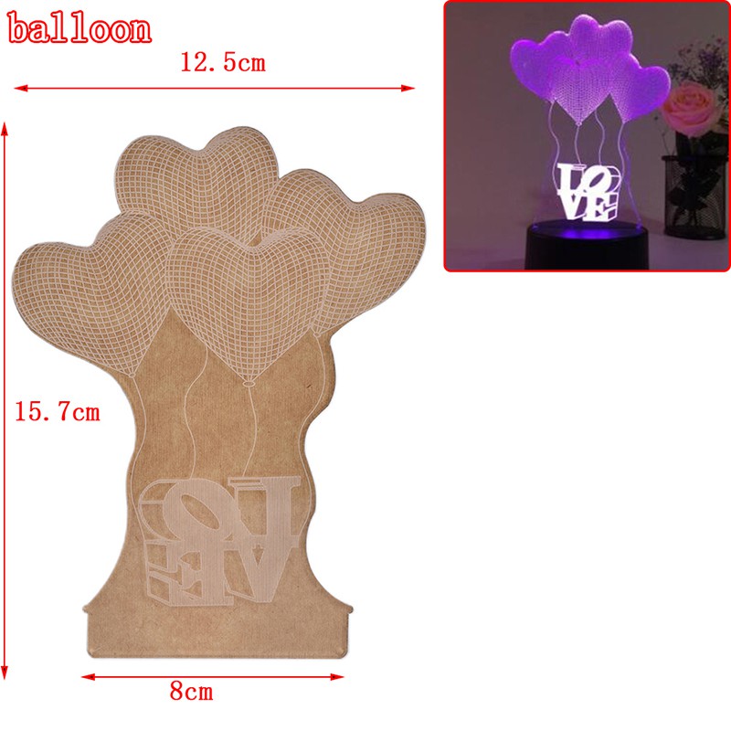 1 Đèn Ngủ LED RGB Bằng Acrylic Họa Tiết Hoạt Hình 3D Dành Cho Trẻ Em