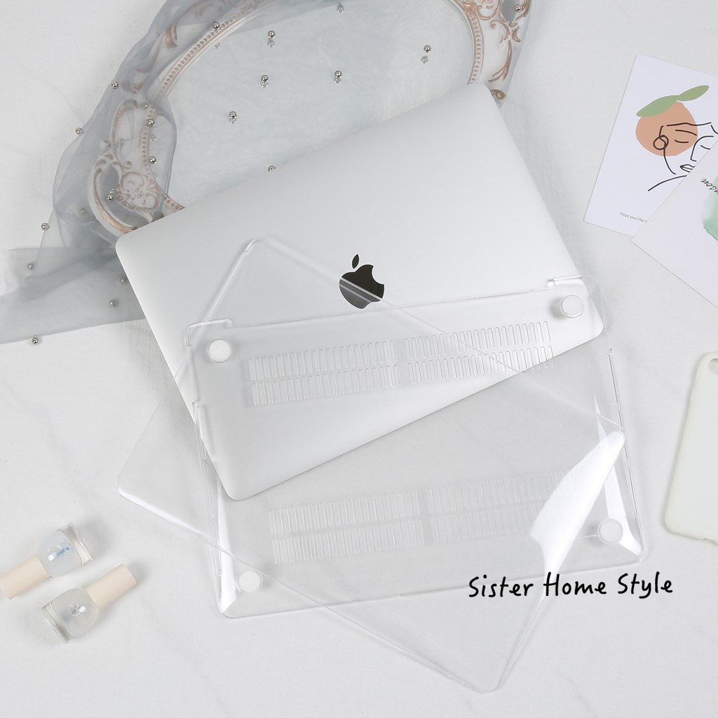 Ốp Macbook , Case bảo vệ cho Macbook trong suốt (Tặng kèm Nút chống bụi + bộ chống gãy sạc)