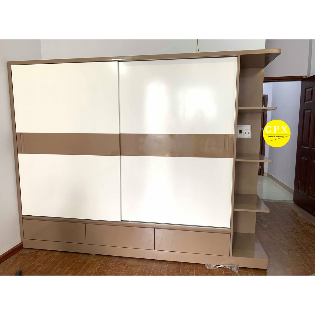 Tủ áo cửa lùa sơn 2K gỗ MDF CPX-T17