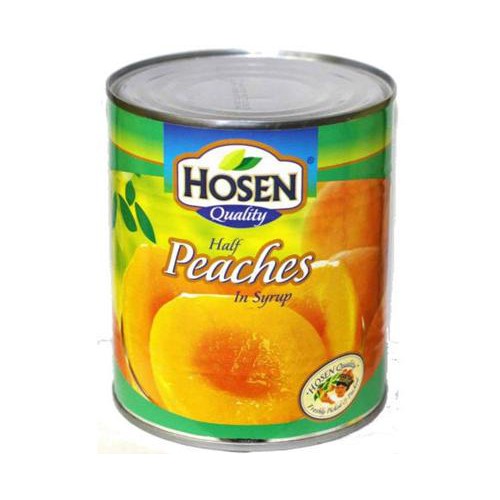 Đào tươi bổ đôi ngâm siro hiệu Hosen – hộp 825g
