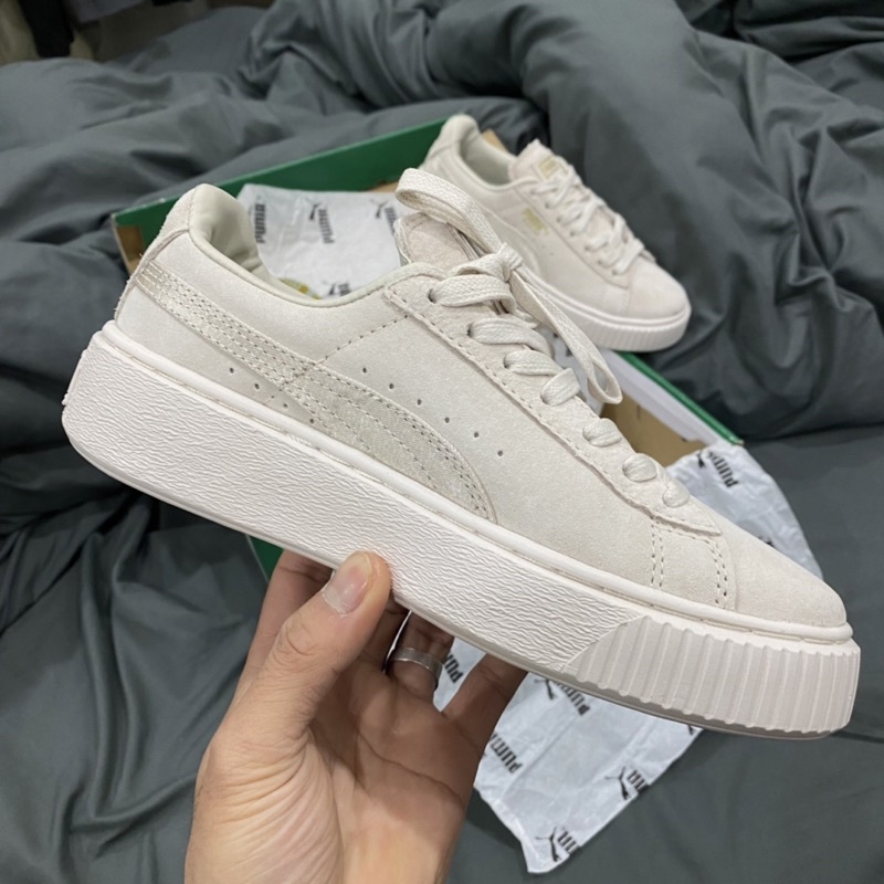 GIÀY PU.MA BE NỈ SỮA DA LỘN SC