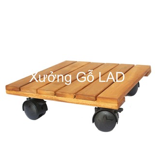 Đế Vuông 30 x 30 Nâng Chậu Cây Chậu Hoa Di Động Có Bánh Xe