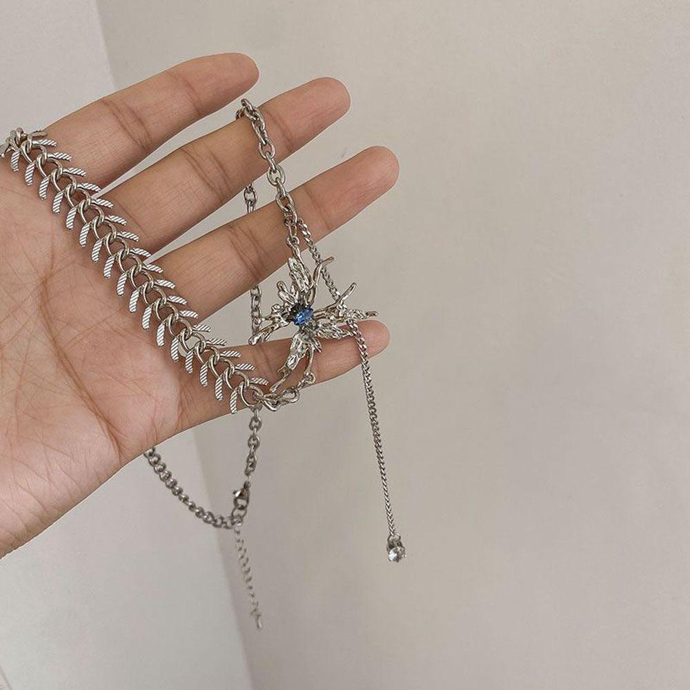 MOCHO Dây Chuyền Hình Xương Cá Phong Cách Hàn Quốc Thời Trang Cho Nữ