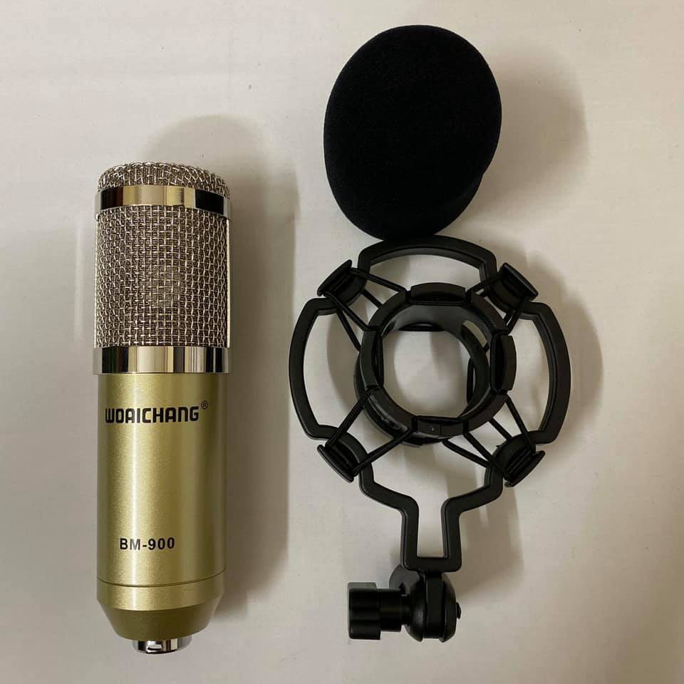 BỘ combo míc THU ÂM hát karaoke online BM900 BÀN TRỘN ÂM THANH MIXER YAMAHA F4 USB tặng tai nghe 450