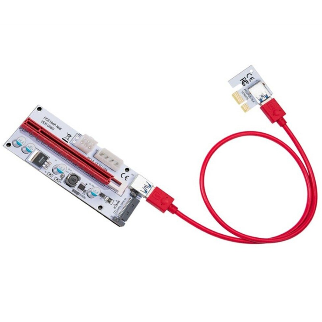 Thẻ chuyển đổi mở rộng LATTCURE PCI-E khe A cố định 16x sang 1x 60cm có dây cáp nguồn ổn định chắc chắn 3 đèn LED chỉ báo | BigBuy360 - bigbuy360.vn