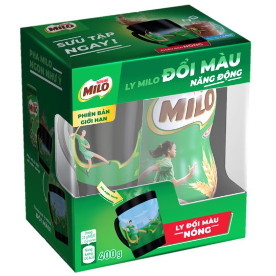 [Tặng ly sứ đổi màu] [Tặng 2 hộp Milo ít đường] Thức uống lúa mạch Nestlé MILO Sữa 3 trong 1 hũ 400g