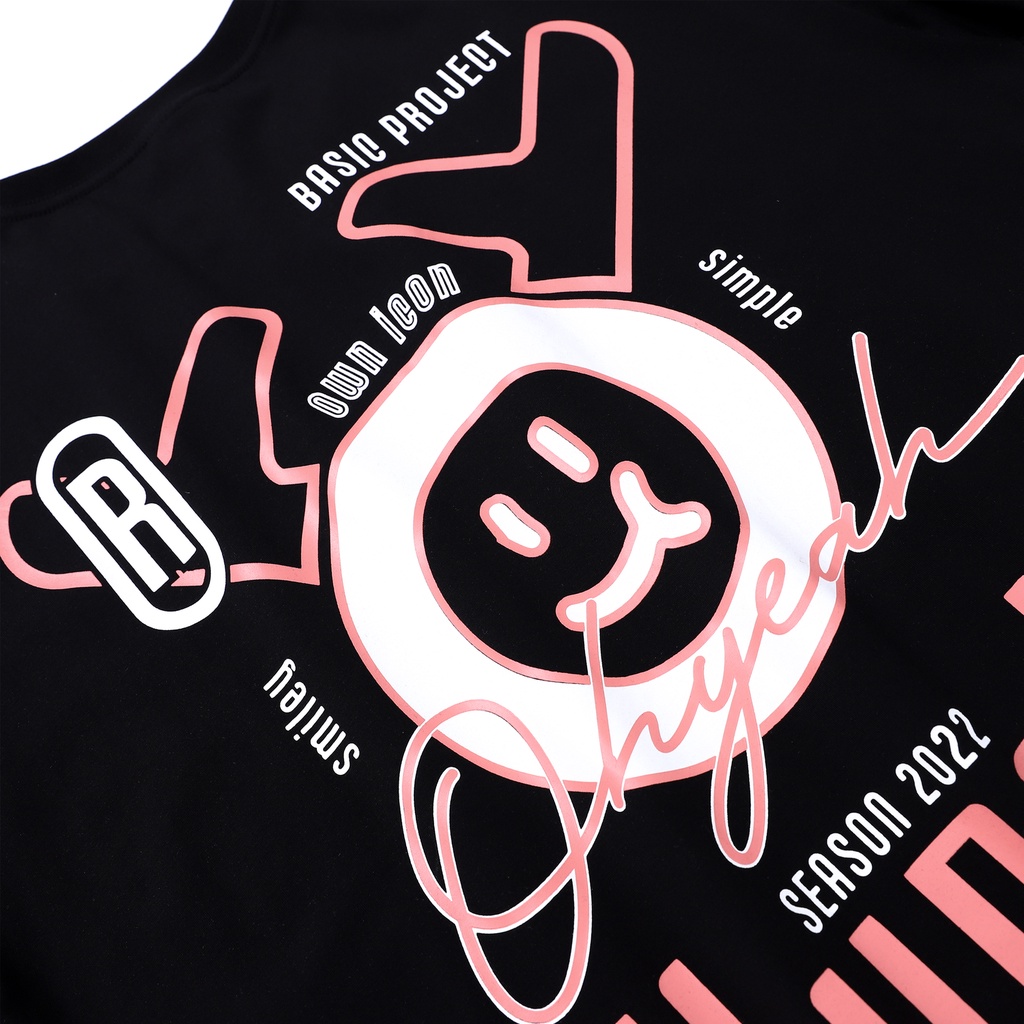 Áo thun tay lỡ OHYEAH phông Unisex nam nữ Premium Cotton oversize form rộng SIGNATURE v1.0 - Đen