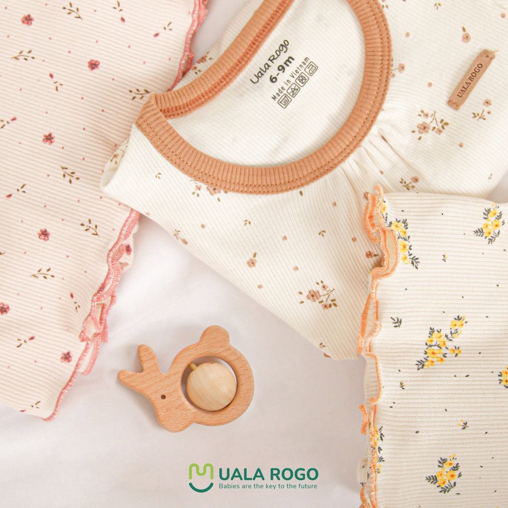 Váy tăm hoa nhí UaLa Rogo cho bé gái cao cấp thoáng mát thoải mái cho bé