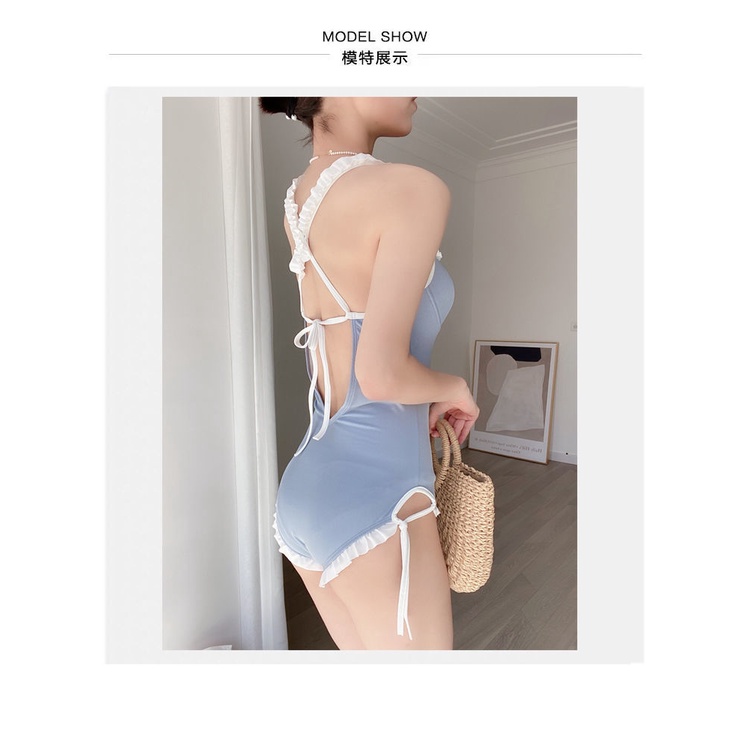 Bikini 1 mảnh một mảnh áo tắm nữ ren dây đeo mỏng sexy che bụng