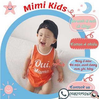 Đồ sơ sinh body sát nách mùa hè chất cotton 4 chiều lạnh mưa mát đẹp cho bé từ 5 đến 16kg