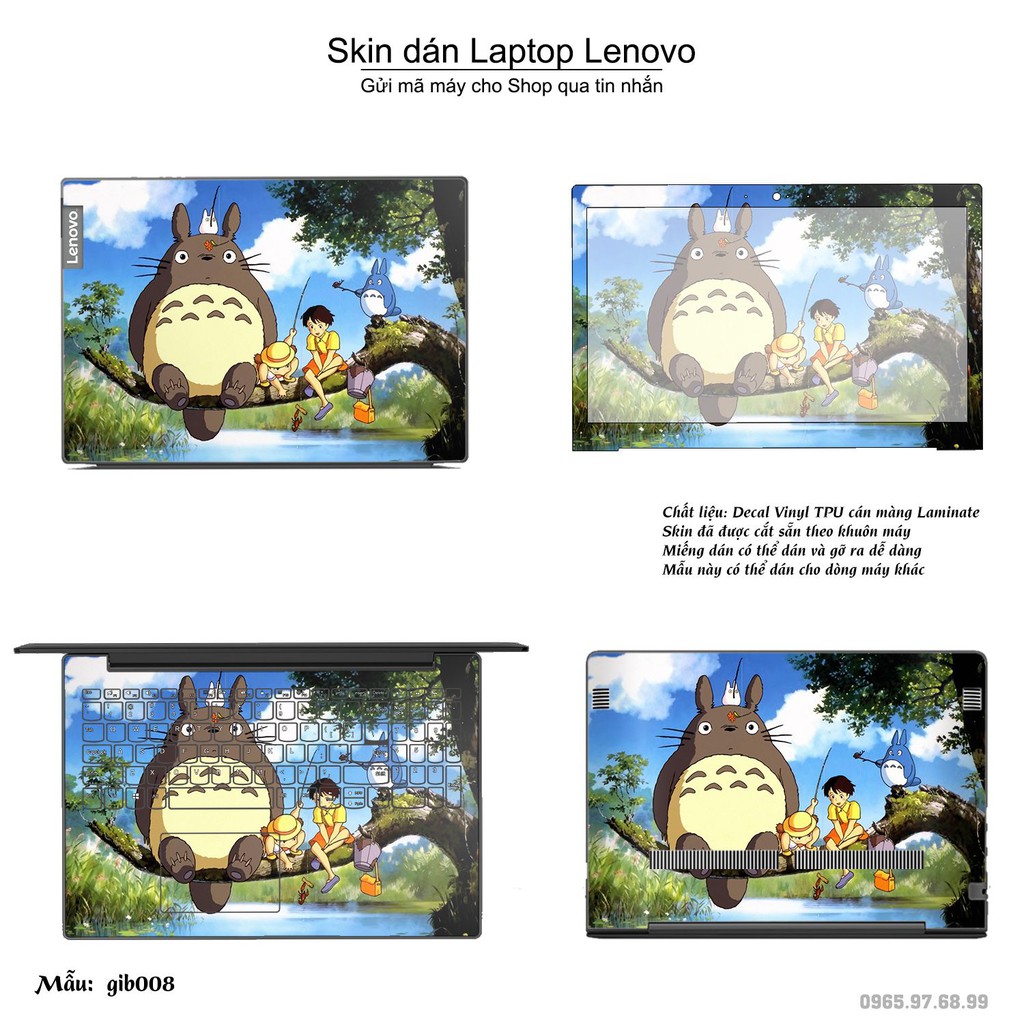 Skin dán Laptop Lenovo in hình Ghibli Studio (inbox mã máy cho Shop)
