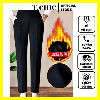 Quần cho mẹ trung niên lót lông form to rộng dày đẹp ấm áp mềm mịn mặc cực ấm cho bà và mẹ bigsize