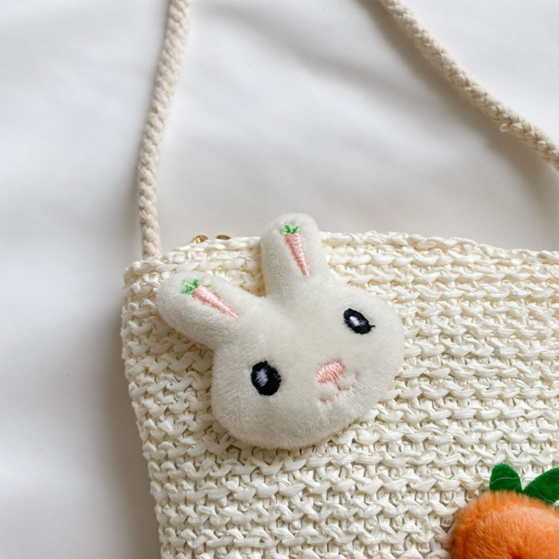 Túi Rơm Đeo Vai Có Khóa Kéo Thời Trang Mùa Hè Cho Bé Gái