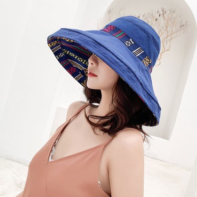 NÓN MŨ VẢI VÀNH RỘNG 2 MẶT VIỀN THỔ CẨM