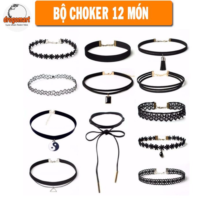 Bộ 12 Vòng Cổ Choker Phong Cách Cho Bạn Gái - DG0287