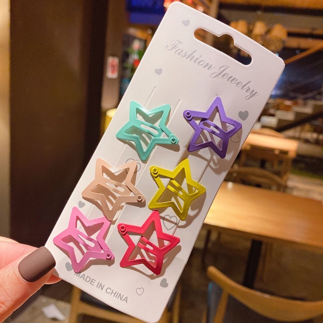 RẺ VÔ ĐỊCH  combo, bộ 6 chiếc cặp tóc bấm hình ngôi sao nhiều màu sắc xinh xắn