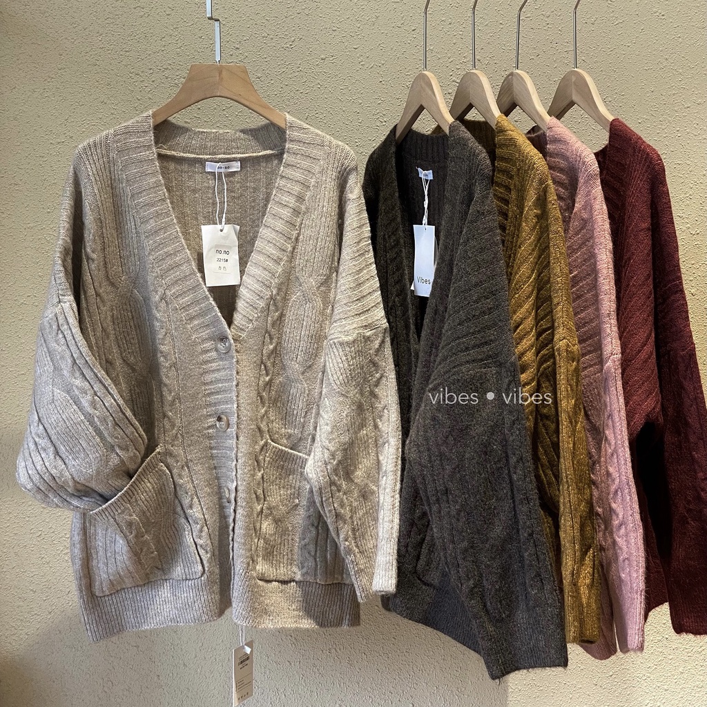 CARDIGAN LEN VẶN THỪNG DÁNG RỘNG_AK182