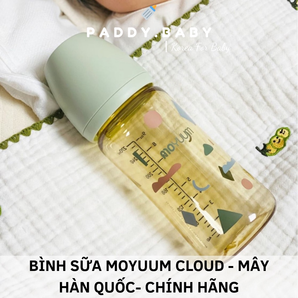 Bình sữa Moyuum mây Cloud, Moyuum lạc đà, Moyuum trơn vàng gold Hàn Quốc cho bé 170ml- 270ml