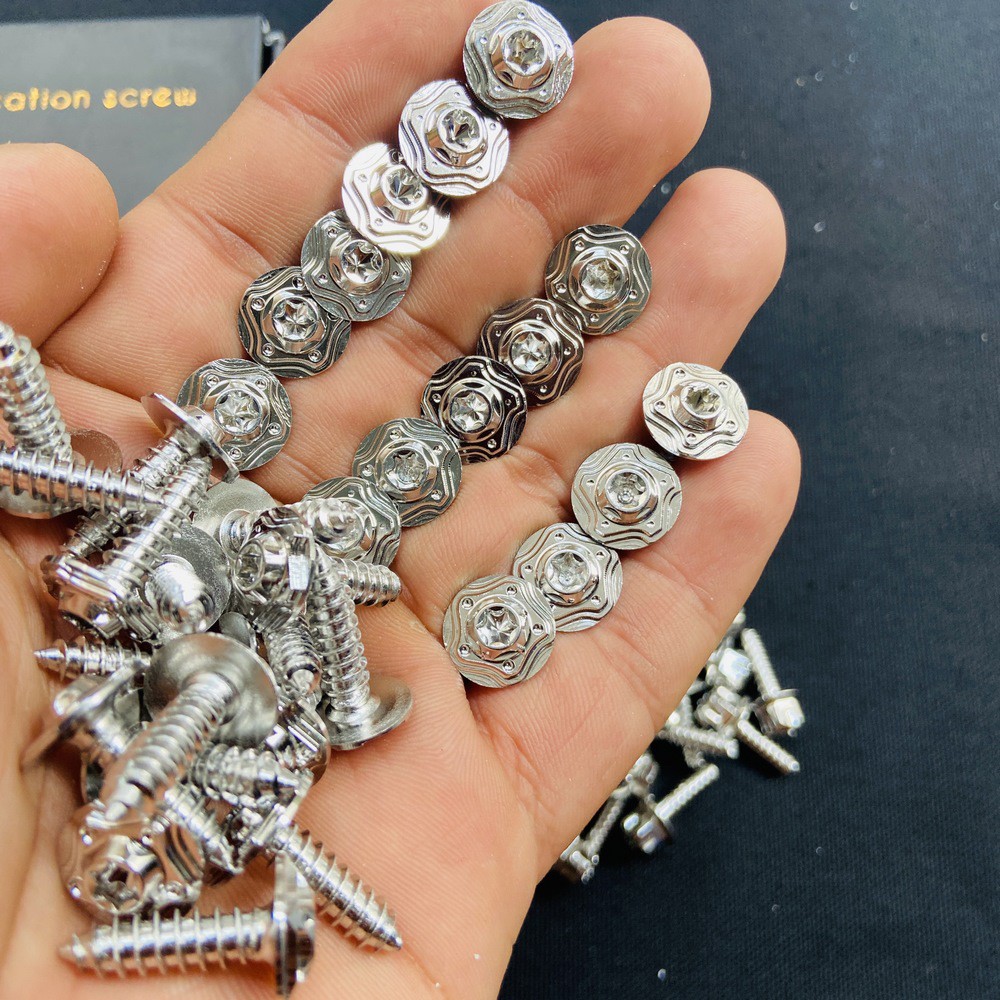 [Ốc SALAYA dàn áo] Bộ 10 con ốc dàn áo INOX SALAYA kiểu mới 5ly xoắn gắn các dòng xe YAMAHA