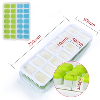 Khay Làm Đá Làm Thạch Đáy Silicon Có Nắp Đậy