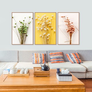 Bộ 3 tranh canvas treo tường sắc màu hoa khô TTC20531 - 30 x 45 cm x 3 tranh