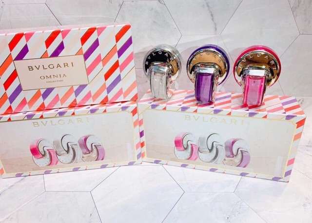 nước hoa Tím - Set Bvlgari​ omnia​ candy collection EDT (3 x 5ml) :