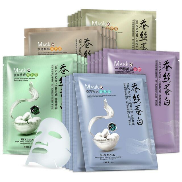 Mặt nạ giấy dưỡng da mụn cấp ẩm thải độc tơ tằm Nội Đia Trung ONE SPRING SILK MASK