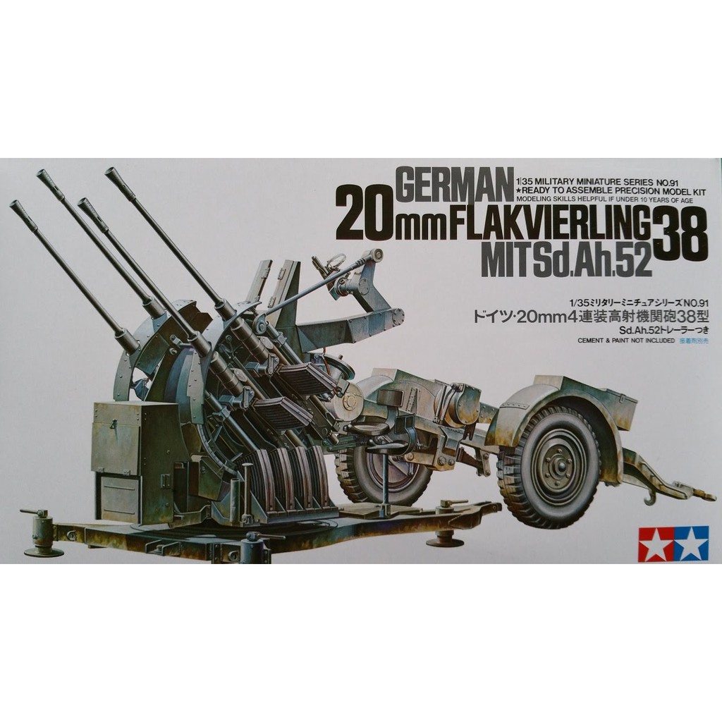 Mô Hình Lắp Ráp Tank Pháo Cao Xạ German 20mm German Flakvierling 38 Chính Hãng Tamiya Tỉ Lệ 1/35