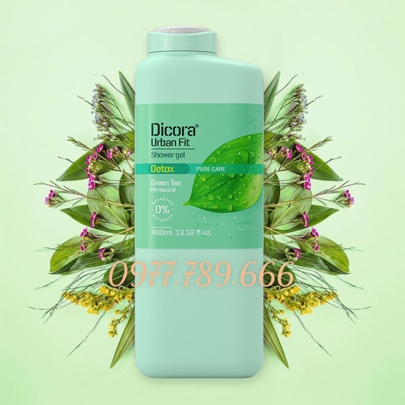 Sữa tắm cho nam Dicora Detox Trà xanh Biotopcare 400ml