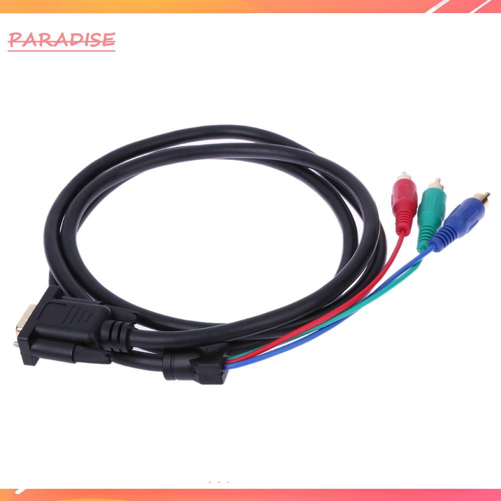 Paradise1 1.5m 5Ft VGA to TV 3 RCA Component AV Adapter Cable for PC Laptop
