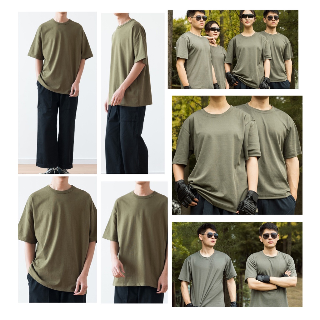 [𝐅𝐑𝐄𝐄𝐒𝐇𝐈𝐏] OLIVE T-SHIRT / ÁO THUN MÀU XANH KÉT / COTTON 100% / NHẬN  SỈ
